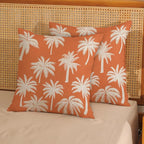 Burnt Orange Palm Tree Pillow Covers 16x16 Inch Set of 2 Vintage Tropical Decorative Pillow Cases Summer Outdoor Cushion Cover Farmhouse Linen Decoration Throw Pillows for Couch Living Room