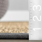 Nuloom Elijah Dark Grey/Natural, 4' x 6', Basketweave, Seagrass, Soft and Textured, High Traffic, Stain Resistant, Easy Clean, Durable Area Rug for Bedroom, Living Room, Dining, Den, Foyer, Entryway