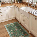 Mushroom Small Rug 2x3 Washable Door Mat Indoor Rugs for Entryway Non-Slip Soft Ultra-Thin Stain Resistant Foldable Rugs Kitchen Bedroom Living Room Green