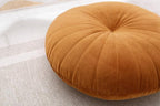 Floor Pillow Meditation Cushion Round Large Floor Pillows Seating for Adults, Velvet Thick Floor Cushions for Yoga Living Room Balcony Outdoor Tatami 18inches（Caramel）
