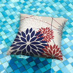DFXSZ 4th of July Pillow Covers 20x20 Inch Set of 2 Patriotic Blue Red Floral Outdoor Waterproof Decorative Throw Pillows Polyester Cushion Case Decor for Patio Funiture Garden Couch 01H20