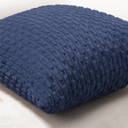 Softalker Throw Pillow Covers 18x18 Inch, Set of 2, Soft Corduroy Boho Stripe Decorative Pillow Cover, Couch Fluffy Pillow Cover for Farmhouse Home Decor Bed Living Room, Dark Blue