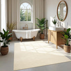 Softlife Faux Jute Washable Area Rug for Front Door Entryway, 3x5 Indoor Non Slip Small Mat for Kictchen Entry Bathroom, Small Solid Boho Natural Rugs for Inside Entrance Hallway, Cream Beige