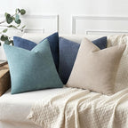 MIULEE Pack of 2 Blue Gray Decorative Pillow Covers 20x20 Inch Soft Chenille Couch Spring Throw Pillows Farmhouse Cushion Covers for Home Decor Sofa Bedroom Living Room