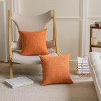 Home Brilliant Burnt Orange Throw Pillow Cover Decorative Fall Throw Pillow for Bed Couch, Sofa, Living Room, Thanksgiving, 1 pc, 18x18 inch, Orange