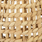Water Hyacinth Hanging Basket with Faux Leather Strap - Handwoven Boho Wall Basket for Plant Flower Storage Home Decor (1)
