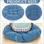 Extra Large Floor Cushion Seating Round Floor Pillow Papasan Swing Cushion for Adults Oversized Playroom Pillows Reading Nook Big Pillow for Sitting Yoga Living Room Sofa (Lake Blue, Classic)