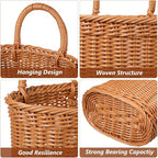 Cabilock Hanging Fruit Basket for Kitchen, Handmade Woven Hanging Basket for Front Door, Wall Storage Organizer for Home, Kitchen, Garden, Farmhouse