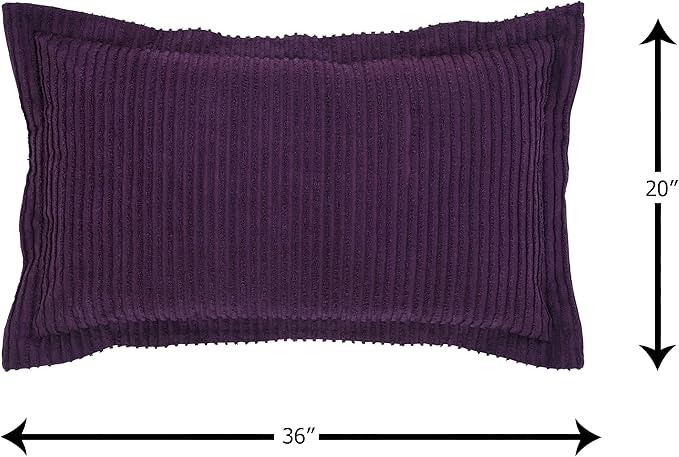 Better Trends Chenille Bedspreads King Size, Plum 100% Cotton Chenille Stripe Design Tufted Bedding Coverlet Soft Lightweight, 120"x110" with 2 King Sham 3 Pieces Set Jullian Collection