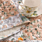 Exclusivo Mezcla 50"x 60" Quilted Throw Blanket- Microfiber Quilt Throw with Boho Patchwork Pattern, Reversible Camel Versatile Lap Quilt for All Seasons, Lightweight Throws for Bed/Couch/Sofa