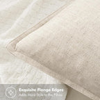 MIULEE Decorative Linen Lumbar Pillow Covers 12x24 Inch Natural Beige Boho FarmhouseNeutral Couch Throw Pillows for Bed Pack of 2 Accent Modern Pillowcase Sofa Livingroom Home Decor