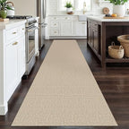 EARTHALL Long Runner Rug 3x12 Ft Non Slip Runners for Hallways Cotton Non Slip Entryway Runner Braided Kitchen Runner Indoor Outdoor Carpet Runners for Entryway, Hall, Foyers, Send/Beige