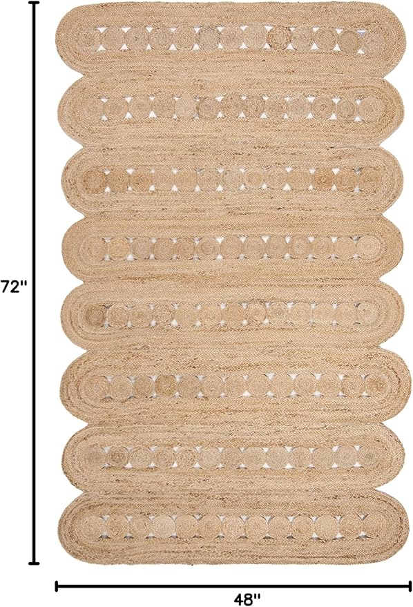 SAFAVIEH Natural Fiber Collection Accent Rug - 4' x 6', Natural, Handmade Farmhouse Rustic Country, Ideal for High Traffic Areas in Entryway, Living Room, Bedroom (NF365B)