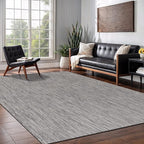 Washable Indoor Outdoor Rug 6x9 Weather Resistant Area Rugs Modern Solid for Porch Deck Balcony Backyard Patio Outside Carpet (6 X 9 Silver Grey)