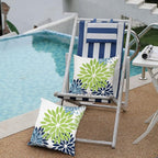 DFXSZ Green Blue Flower Pillow Covers 20x20 Inch Set of 2 White Gray Colored Throw Pillows Outdoor Waterproof Decor for Living Room Sofa Patio Funiture Garden Floral Polyester Pillow Covers 002K20