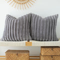 JOJUSIS Pack of 2 Faux Fur Plush Decorative Throw Pillow Covers Couch Cushion Case Soft Pillowcases (Grey, 18 x 18-Inch)