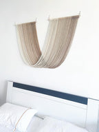 QULBUJ Dip Dye Large Macrame Wall Hanging Tie-Dye Yarn Tapestry Home Boho Wall Decor Ombre Art Headboard Bedroom Living Room 52" Wx34 L,Brown