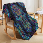 Boho Mandala Throw Blanket Colorful Hand Bohemian Blanket for Sofa Bed Couch Chair Or Dorm 50"x60"