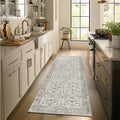 2'x6' Washable Runner Rug Utral Soft Lightweight Vintage Boho Distressed Non-Slip Backing,Low Pile Stain Resistant Farmhouse Rug for High-Traffic Hallway, Kitchen & Laundry