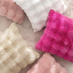 MIULEE Faux Fur Pillow Covers Thick Soft Plush Lumbar Throw Pillows Luxury Spring Valentines Day Home Decor for Couch Bed Chair Bedroom Living Room Sofa,12x20 Inch Pack of 2 Light Pink