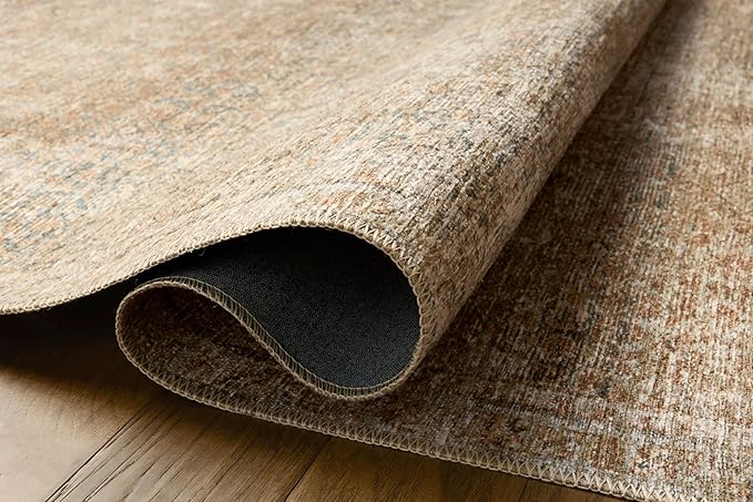 Loloi Amber Lewis Cambria Collection CBR-08 Ocean/Brick 2'-3" x 3'-9" Accent Rug Jute, Neutral, Vintage Style, Antique Tone, Living, Bedroom, Dining, Carpet