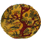 35 X 35 Inch Large Mandala Floor Pillow Cushion Seating Throw Cover Hippie Decorative Bohemian Ottoman Poufs, Multi Pom Pom Pillow Cases,Boho (Yellow T.L, 35X35X6 Round)