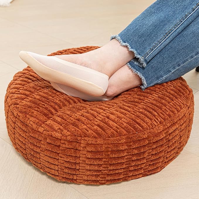 Asuprui Round Floor Pillow Soft Floor Cushion for Sitting Fur Meditation Pillow Premium Yoga Pillow for Living Room Bedroom Balcony Outdoor (Orange)