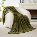50x70 Inch Green Throw Blanket - Soft & Fluffy Fleece, Cute & Aesthetic, Perfect for Sofa, Couch, Chair, Bed, Living Room & Bedroom, All-Season Use, Plush & Cozy Decorative Blanket