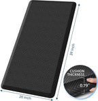 Mattitude 4/5 Inch Thick Kitchen Mat Cushioned Anti-Fatigue Floor Mat Water Resistant Non-Slip Mats and Rugs Standing and Comfort Desk Mats for House Sink Office Laundry (Black, 20"x39")