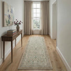 GENIMO Runner Rug 2x6 Non Slip Machine Washable Vintage Hallway Runner Rug, Low Pile Lightweight Rugs for Entryway, Hallway, Kitchen and Corridor, Dusty Beige