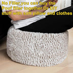 Asuprui Pouf Ottoman Unstuffed Ottoman Foot Rest No Filler Soft Fur Foot Stool 20x20x12 Inches Fuzzy Chair Floor Pouf Chair with Storage for Living Room Bedroom Snow Coffee