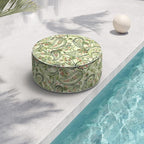 Indoor/Outdoor Inflatable Ottoman D21 x H9 inch, Round Footstool Inflatable Foot Rest Ottomans with Handle, Portable Ottoman Pouf for Patio, Garden, Camping, Home,Faylinn Shadow Paisley