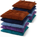Geetery 10 Pcs Corduroy Chair Cushion with Ties Soft Square Floor Pillows Bulk Seating Cushions, 15.7'' Large Thick Meditation Sitting Mat for Yoga Tatami Classroom Nursery(Multicolor)
