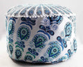 Mandala Round Ottoman Cover Bohemian Footstool Living Room Decor Pillow Sham Hippie Cotton Cushion Cover Meditation Seating Throw Yoga Mat Kids Bean Bag
