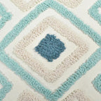 Boho Pillow Covers 18X18 Inch Boho Tufted Throw Pillow Covers Decorative Tassels Cushion Cover Farmhouse Pillow Case for Couch Sofa Bed Living Room Bedroom, Teal
