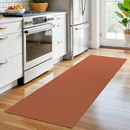 EARTHALL Woven Runner Rug 2x6 Ft Washable Runners for Hallways Cotton Non Slip Rubber Backed Kitchen Runner Braided Indoor Floor Carpet for Entryway, Hallway, Kitchen, Bedroom, Rustic Orange/Tan