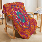 Mandala Throw Blanket Indian Abstract Hippie Bohemian Art Floral Texture Pattern Blanket for Sofa Bed Couch Chair Or Dorm 50"x60"