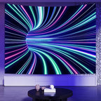 Extra Large Blacklight 3D Wall Decor Tapestry for Gamer Bedroom Gaming Room 71"X90", 3D Illusion Glow in The Dark Wall Hanging Backdrop for Men Guys Game Room Cinema, UV Reactive 3D Poster for Living