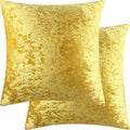 2 Pack 18x18 Pillow Cover Velvet Pillow Covers, Square Throw Pillow Covers for Living Room Decorations Throw Pillow Case, Throw Pillow Cover Cushion Cover for Home Sofa Bedroom Car, Gold
