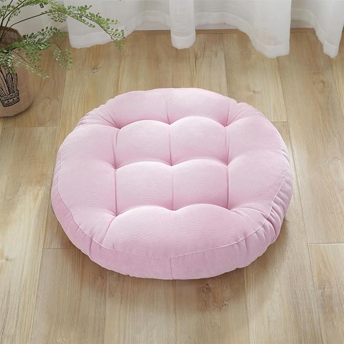 SK Studio Meditation Floor Pillow, Large Floor Cushions, Round Floor Cushion Seating for Adults Kids, Classroom Furniture Floor Pillow for Yoga Living Room, Pink, 17" W x 17" L (Pack of 1)