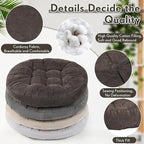 Jerify Floor Pillow Cushions Large Round Square Large Meditation Floor Pillow for Classroom Adult Meditation Picnic Party Seating Learning Daycare School(Round,Graded Grey,4 Pcs)
