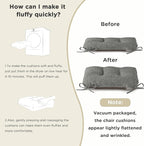 AddGrace Chair Cushions for Dining Chairs Set of 2 Kitchen Seat Cushions with Ties and Non Slip Backing Tufted Indoor Seat Pad for Kitchen Dining Room 18" x 17" x 3" Light Grey