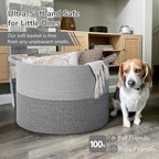 INDRESSME 115L Extra Large Blanket Basket, Cotton Rope Basket for Nursery Living Room, Decorative Woven Storage Baskets with Handles for Dirty Clothes, Toy Bin For Dog Toys, Grey