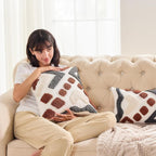 lifein Boho Pillow Covers 18x18 Set of 2 Boho Tufted Throw Pillow Covers Aesthetic Decorative Cushion Covers Farmhouse Pillow Case for Couch Sofa Bed Living Room,Home Decor
