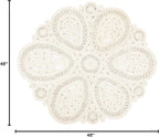 SAFAVIEH Area Rug 4' Round - Natural Fiber Collection - Ivory, Handmade Jute, Decorative Boho Floral Design (NF360B)