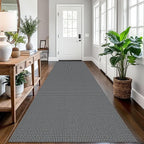 EARTHALL Runner Rug 3x12 Ft Washable Runners for Hallways Extra Long Woven Non Slip Entryway Runner Braided Kitchen Runner Indoor Outdoor Carpet Runners for Entryway, Hall, Foyers, Dark Gray