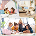 Jerify Floor Pillow Cushions Large Round Square Large Meditation Floor Pillow for Classroom Adult Meditation Picnic Party Seating Learning Daycare School(Round,Light Colors,4 Pcs)