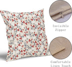 4th of July Floral Pillow Covers 18x18 Set of 2 Vintage Rustic Old Style Navy Blue Red White Flower Print Decorative Outdoor Pillowcases Patriotic Throw Cushion Case Decor for Couch Sofa Bed