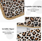 KSLIDS Leopard Print Faux Fur Soft Velvet Throw Pillow Covers Set of 2 Brown Black Cheetah Decorative Pillow Covers 20x20 Inch Animal Pillow Case for Sofa Couch Bedroom Farmhouse Home Decor