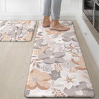 GENIMO Kitchen Mats for Floor 2PCS, Cushioned Kitchen Rugs Non Slip Washable, Farmhouse Anti Fatigue Mat Waterproof, Comfort Standing Mat Rug for Office, Home, Laundry, 17.3"x47"+17.3"x30", Grey